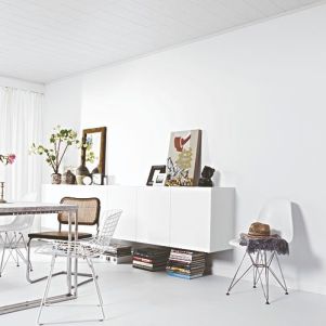MDF plafond Uni White woonkamer